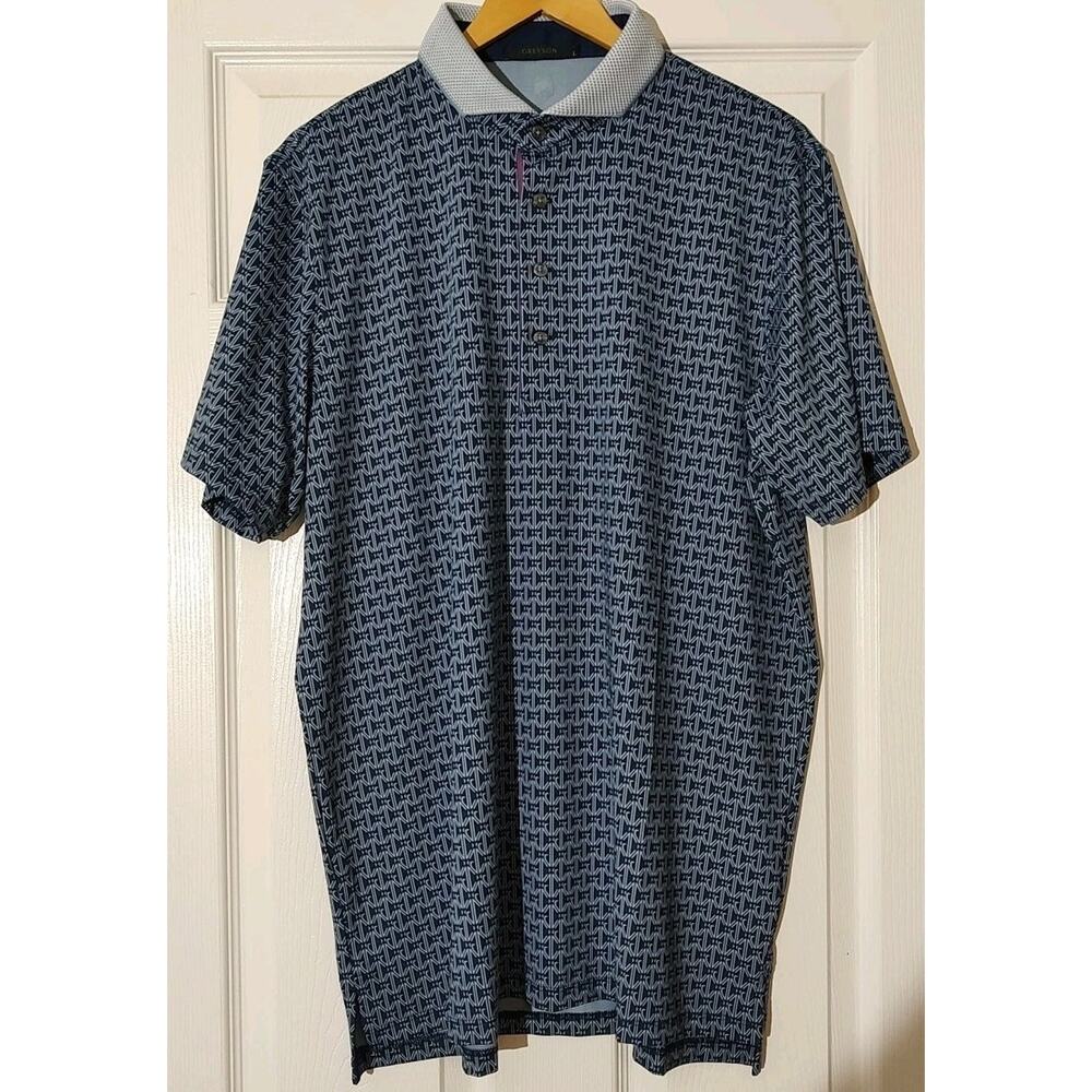 Men's Greyson Golf Monogram Polo Maltese Blue - Large NWT